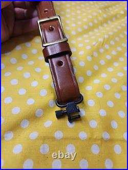 Factory Henry Rifle Leather White Stitched Suede Backed Padded Rifle Sling