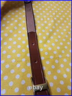 Factory Henry Rifle Leather White Stitched Suede Backed Padded Rifle Sling