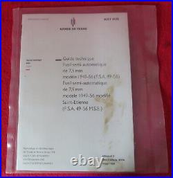 French MAS 49/56 Cleaning Kit and user Manual, Spare Parts, Leather Pouch, Sling