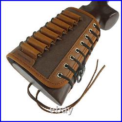 Full Grain Genuine Leather Rifle Sling with Match Gun Buttstock Ammo Holder USA