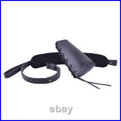 Full Leather Rifle Ammo Holder Buttstock, Shoulder Sling for. 223.308.22.357 12GA
