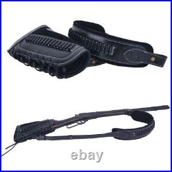 Full Leather Rifle Buttstock Shell Holder +Gun Sling for. 22LR. 22MAG. 17 Hmr Full Leather Rifle Buttstock Shell Holder +Gun Sling for. 22LR. 22MAG. 17 Hmr