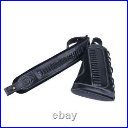 Full Leather Rifle Buttstock Shell Holder +Gun Sling for. 22LR. 22MAG. 17 Hmr Full Leather Rifle Buttstock Shell Holder +Gun Sling for. 22LR. 22MAG. 17 Hmr
