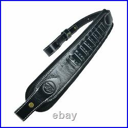 Full Leather Rifle Sling Canvas Gun Carry Strap Cartridge Holder For. 30-30.308