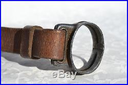 German Wwii Mauser K98 Rifle Leather Sling & Stock Band Original Wwii Germany