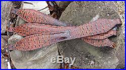 Genuine Leather Embossed Gator Rifle Sling Color Acorn, Your Choice of 3 Styles