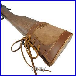 Genuine Leather Gun Recoil Pad with Rifle Shell Holder Cartridge Sling, Heavy