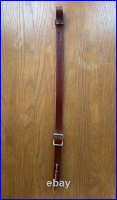 Glenfield Marlin Brown Leather Adjustable Sling 1 Embossed Logo Model 30 60 A