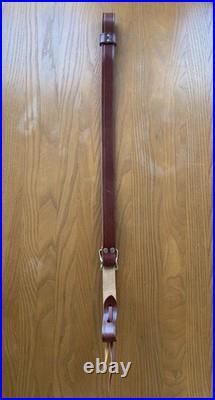 Glenfield Marlin Brown Leather Adjustable Sling 1 Embossed Logo Model 30 60 A