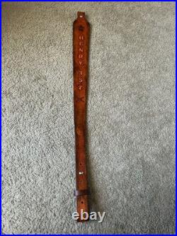 HENRY 357 Custom Leather Rifle Sling Hand Tooled And Made in the USA