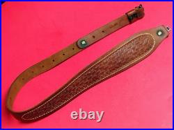 HUNTER Leather Cobra Tapered Basketweave Suede Backed Sling Swivel fit Remington