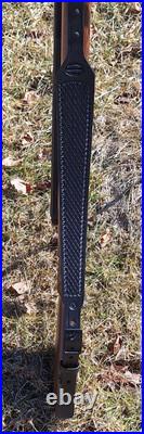 Hand Tooled Black Leather Rifle Sling