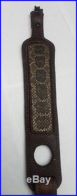 Hand crafted Rifle/shotgun sling Western Diamondback rattlesnake and leather
