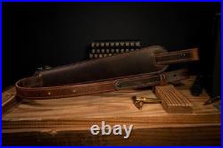 Handmade Buffalo Leather Rifle Sling Black/Brown
