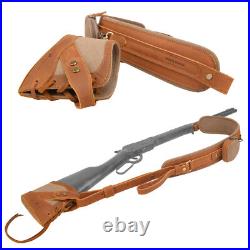 Handmade Canvas Rifle Buttstock Cover, Gun Leather Carry Strap Hunting Set