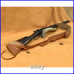 Handmade Canvas Rifle Buttstock Cover, Gun Leather Carry Strap Hunting Set