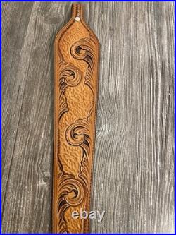 Handmade Hand Tooled LeatherRifle Sling