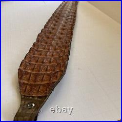 Handmade Hornback Alligator Leather Rifle / Shotgun Padded Shoulder Sling Strap