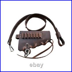 Handmade Leather Buttstock Cover and Sling Set with Ammo Holder