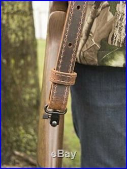 Handmade Leather Padded Rifle Gun Sling BF500 with Suede Back & Accent Stitching