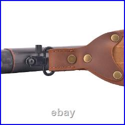 Handmade Leather Rifle Buttstock With Canvas Gun Sling For. 308.45-70.44.30-06