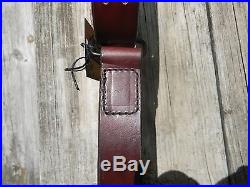Handmade M1907 Leather Military Rifle Sling, 1.25 Inches Wide-MAHOGANY