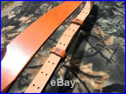 Handmade M1907 Leather Military Rifle Sling, 1.25 Inches Wide-TAN