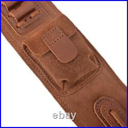 Heavy Duty Soft Leather Gun Sling Strap For. 357.30-30.308.22LR 12GA 16GA 20GA
