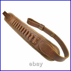 Heavy Stiched Leather Rifle Cartridge Shell Holder Sling For 45-70 357 30-30 308