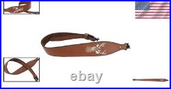 High-Quality Leather Rifle Sling with Soft Padding Essential Hunting Accessory High-Quality Leather Rifle Sling with Soft Padding Essential Hunting Accessory