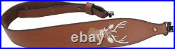High-Quality Leather Rifle Sling with Soft Padding Essential Hunting Accessory High-Quality Leather Rifle Sling with Soft Padding Essential Hunting Accessory