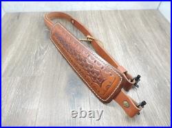Hunter Brown Leather Padded Tooled Sling 70361 9341