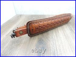 Hunter Brown Leather Padded Tooled Sling 70361 9341
