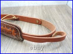 Hunter Brown Leather Padded Tooled Sling 70361 9341
