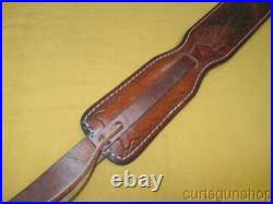 Hunter Brown Leather Rifle Sling 1 Inch Padded with QD Swivels Hunter Brown Leather Rifle Sling 1 Inch Padded with QD Swivels