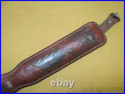 Hunter Brown Leather Rifle Sling 1 Inch Padded with QD Swivels Hunter Brown Leather Rifle Sling 1 Inch Padded with QD Swivels