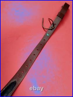 Hunter Tooled Leather Sling Big Horn Game Embossed Hunting Scene USA Remington