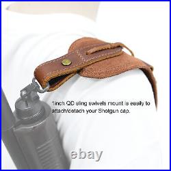 Hunting Cowhide Leather Suede No Drill Shotgun Sling+Buttstock 12GA 16GA 20GA