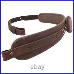Hunting Leather Rifle Gun Sling with Pocket, Shotgun Straps 33.5 41 Adjusted