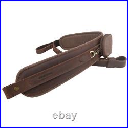 Hunting Leather Rifle Gun Sling with Pocket, Shotgun Straps 33.5 41 Adjusted