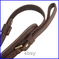 Hunting Leather Rifle Gun Sling with Pocket, Shotgun Straps 33.5 41 Adjusted