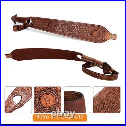 Hunting Leather Rifle Sling Gun Carry Strap Shooting Finger Rest Adjust Padded Hunting Leather Rifle Sling Gun Carry Strap Shooting Finger Rest Adjust Padded