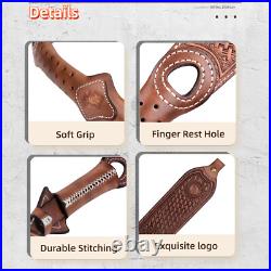 Hunting Leather Rifle Sling Gun Carry Strap Shooting Finger Rest Adjust Padded Hunting Leather Rifle Sling Gun Carry Strap Shooting Finger Rest Adjust Padded