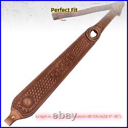 Hunting Leather Rifle Sling Gun Carry Strap Shooting Finger Rest Adjust Padded Hunting Leather Rifle Sling Gun Carry Strap Shooting Finger Rest Adjust Padded