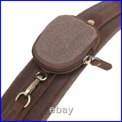 Hunting Leather Rifle Sling with Pocket, 33.5 41 Adjustable Shotgun Straps