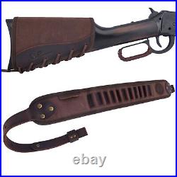 Hunting Rifle Buttstock Shell Holder with. 308.30-06.44 Gun Sling Ambidextrous