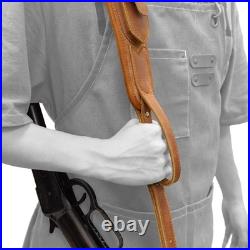 Hunting Rifle Leather Shell Holder with Handle Strap for. 308.357 Gun Sling