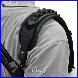 Hunting Rifle Sling with Handle, Leather Shell Holder for. 308.357 Ammo