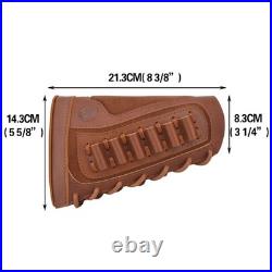 Hunting Set of Leather Rifle Sling, Ammo Buttstock for. 308.45-70.30-06.300win