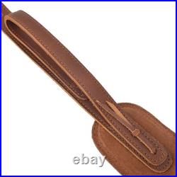 Hunting Set of Leather Rifle Sling, Ammo Buttstock for. 308.45-70.30-06.300win
